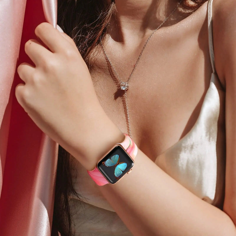 Pulsera para Apple Watch, de silicona con estampados, para mujer, modelo Saroa