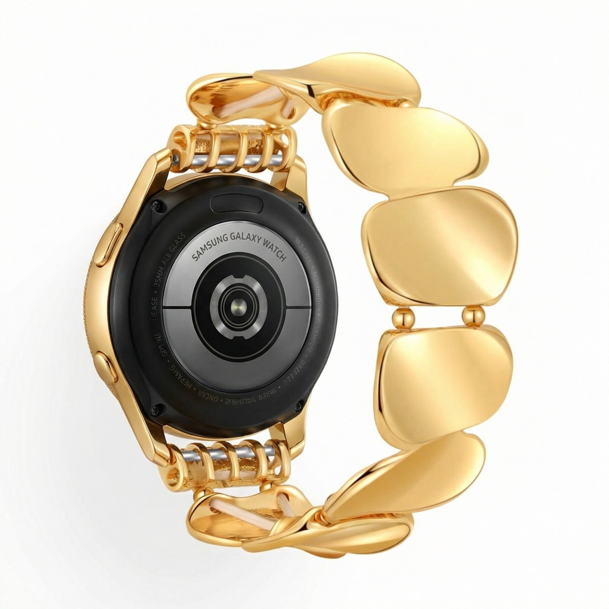 Bracelet de montre femme en alliage métallique, mailles larges effet miroir, compatible Samsung Huawei Garmin Ice Watch, modèle Jindelle