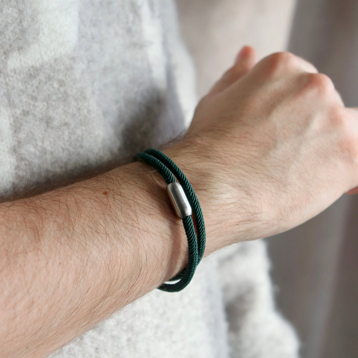 Bracciale doppio cordoncino in nylon, morbido e di tendenza, unisex, modello Jin