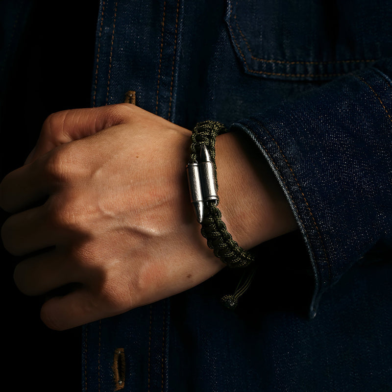 Pulsera de plata de ley, doble placa militar, para hombre, modelo Ryan