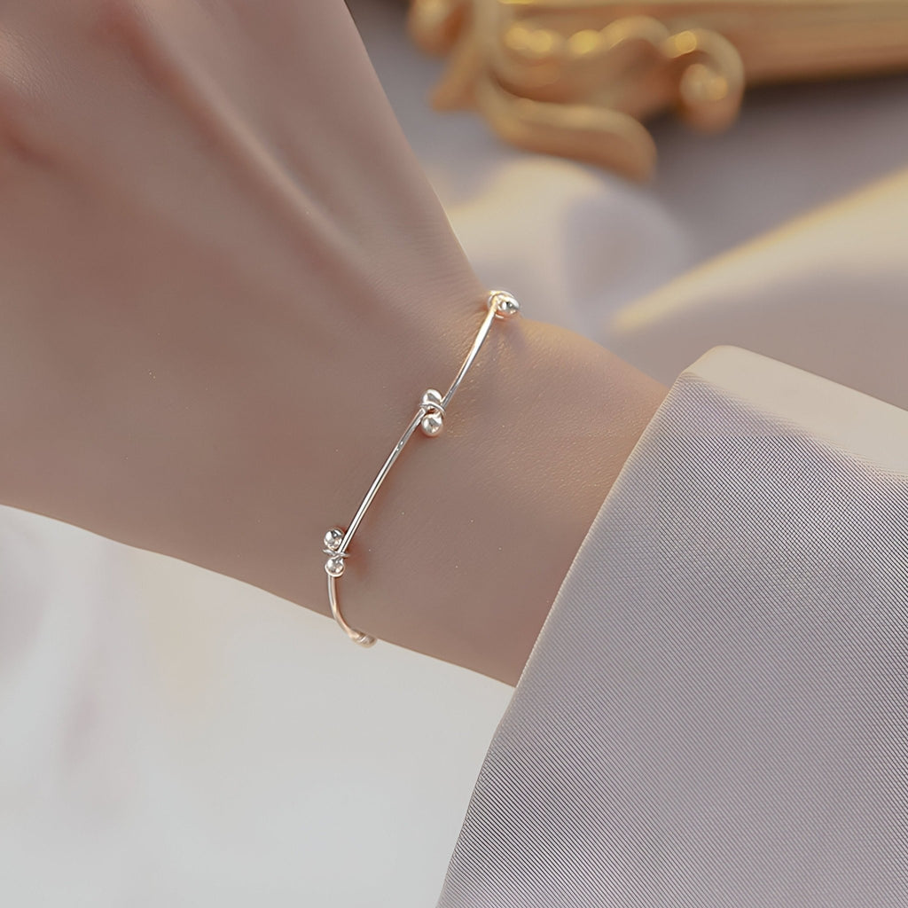 Bracelet en argent sterling, noeud perlé, pour femme, modèle Romilda - La Boutique du Bracelet