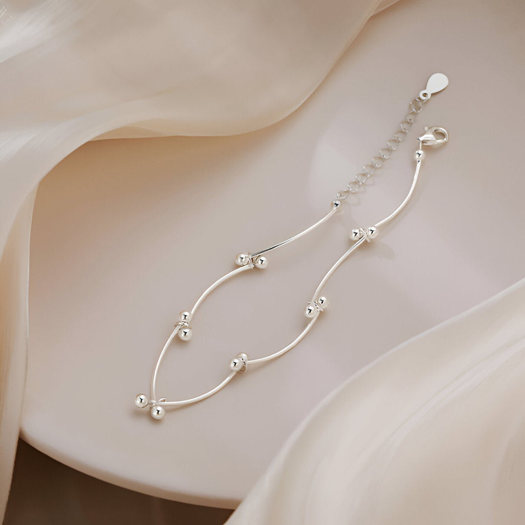Bracelet en argent sterling, noeud perlé, pour femme, modèle Romilda - La Boutique du Bracelet