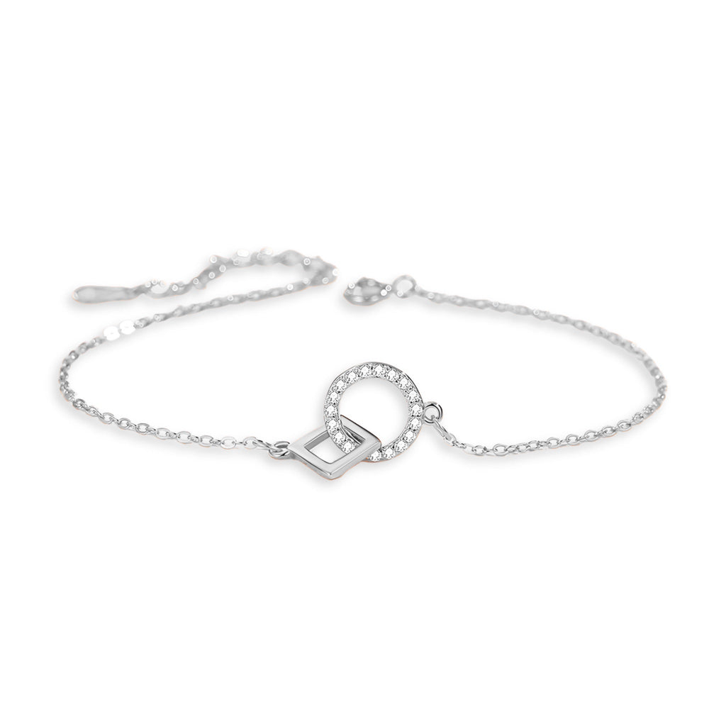 Bracelet en argent sterling pour femme, charms géométriques, modèle Florine - La Boutique du Bracelet