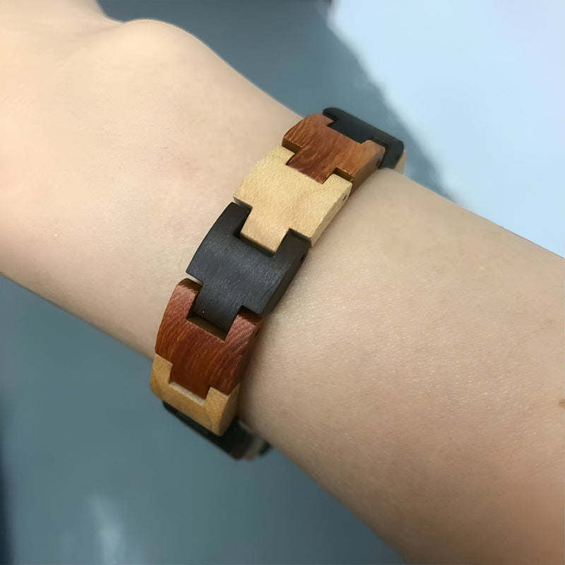 Pulsera de madera para hombre, en diferentes tipos de madera, modelo Fabien