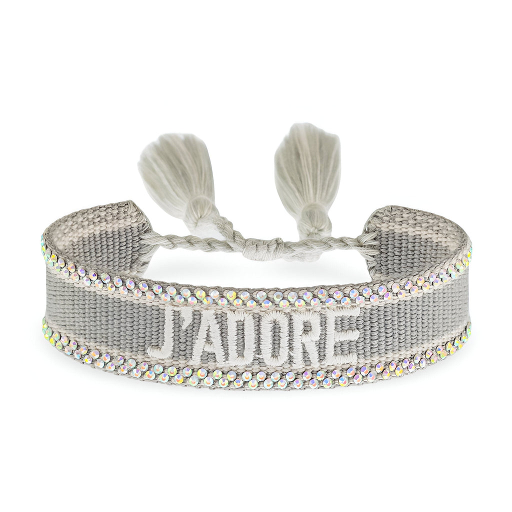 Bracelet en corde tressée, "J'adore", pour femme, modèle Teresa - La Boutique du Bracelet