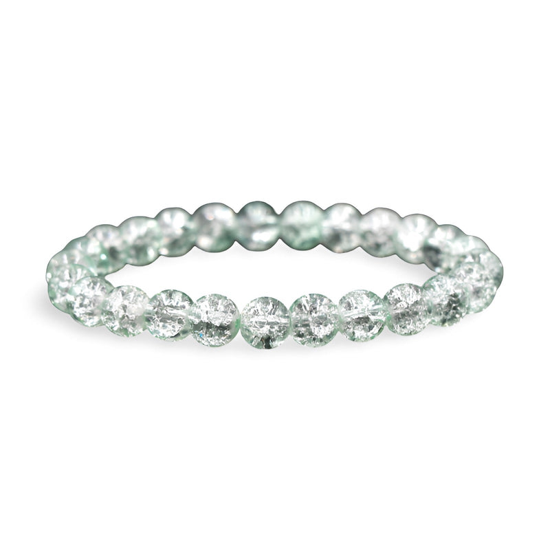 Bracelet femme en perles de cristal transparentes scintillantes, style élégant et fin.