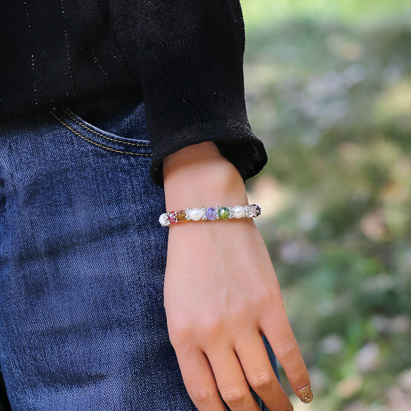 Pulsera de cristal, con cuentas y diseño minimalista, para mujer, modelo Kite
