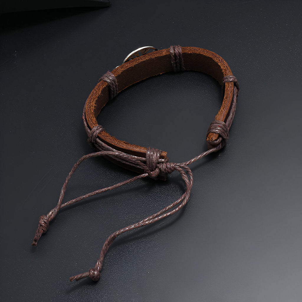 Bracelet en cuir, arbre de vie, mixte, modèle Addison - La Boutique du Bracelet