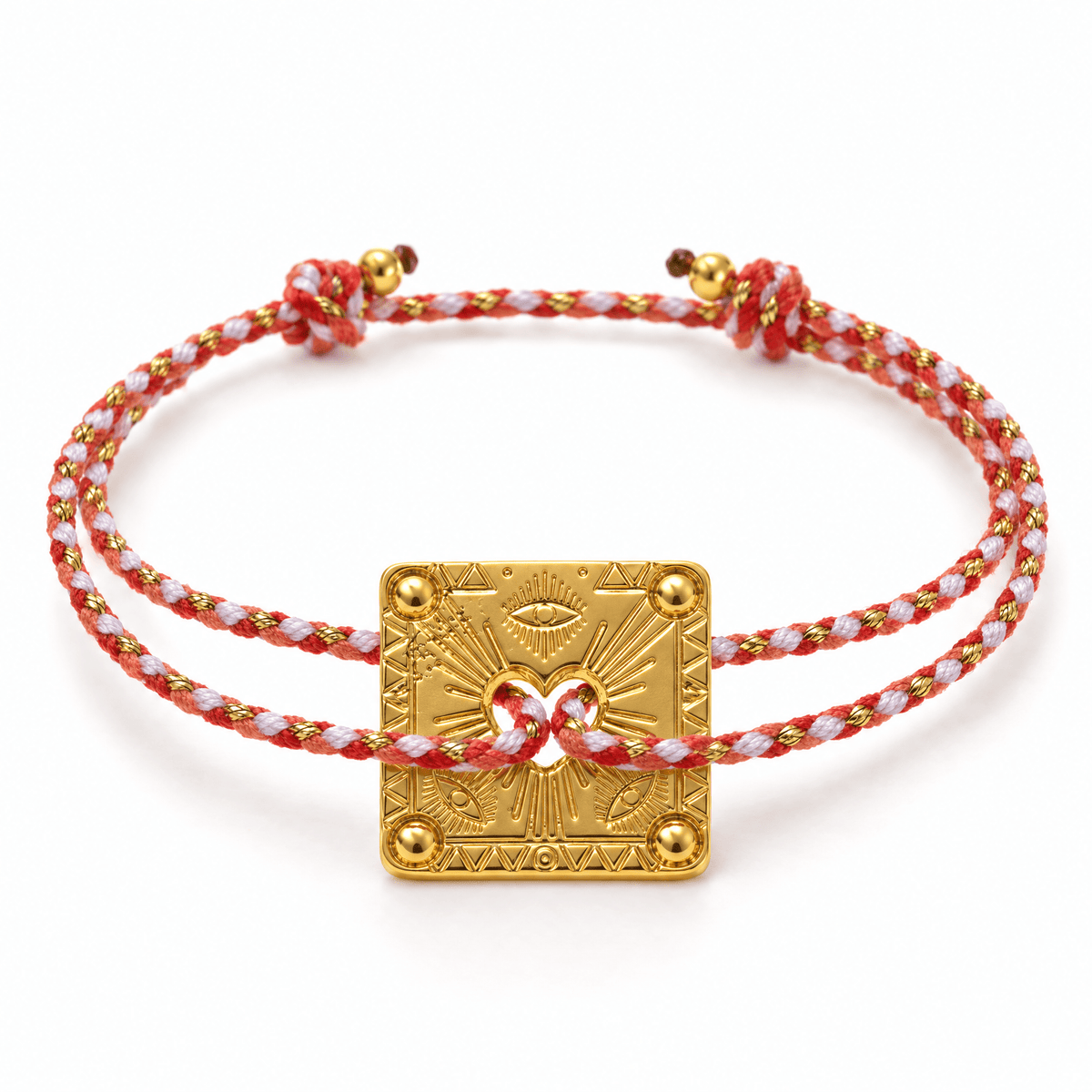 Bracelet Sumia Cœur et œil posé de face sur fond blanc