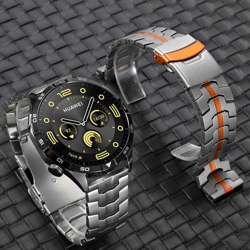 Bracelet en métal renforcé haute technologie, pour montre connectée, fermoir papillon, pour Huawei Watch, modèle Burd - La Boutique du Bracelet