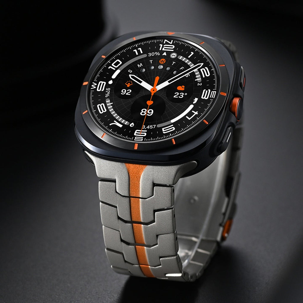 Bracelet en métal renforcé haute technologie, pour montre connectée, fermoir papillon, pour Samsung Galaxy Watch Ultra, modèle Despo - La Boutique du Bracelet
