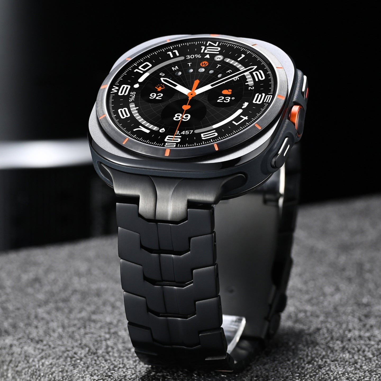 Bracelet en métal renforcé haute technologie, pour montre connectée, fermoir papillon, pour Samsung Galaxy Watch Ultra, modèle Despo - La Boutique du Bracelet