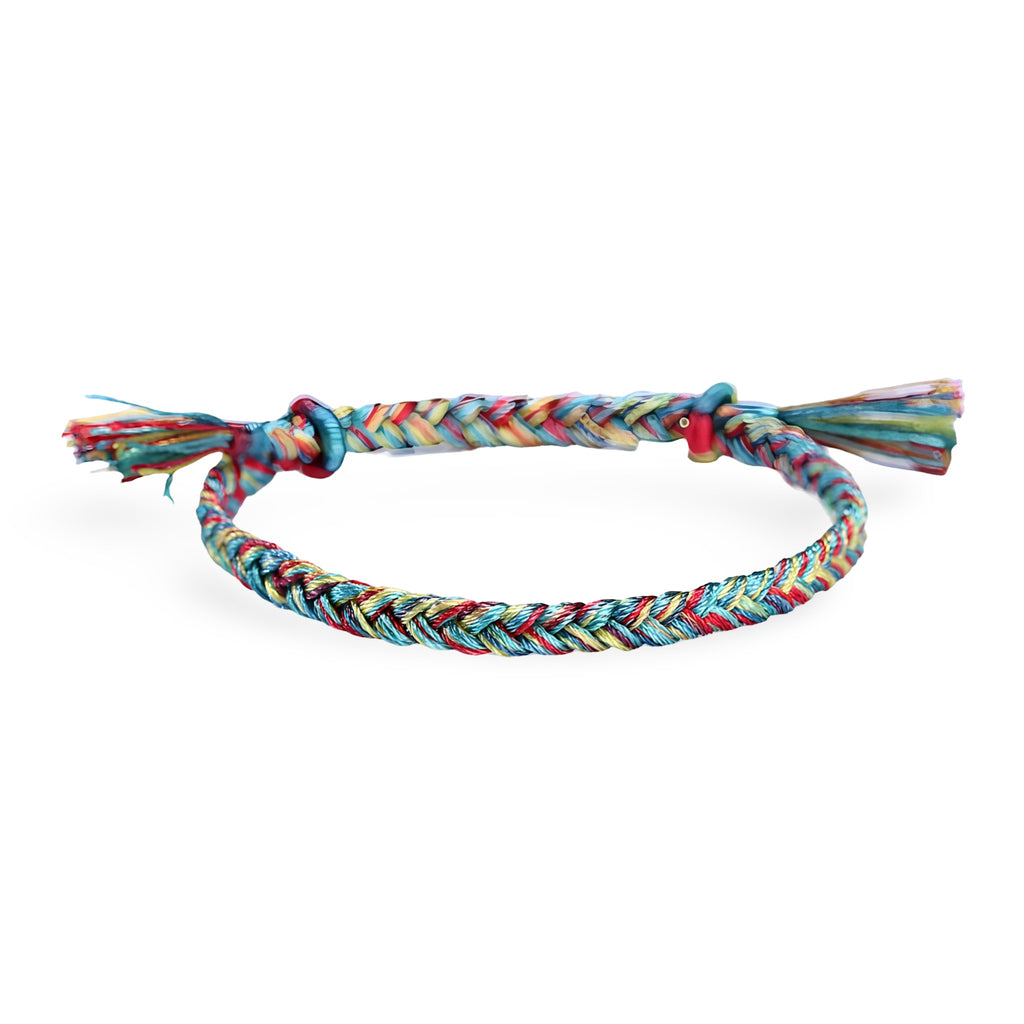 Bracelet en nylon tressé, multicolore, pour femme, modèle Lela