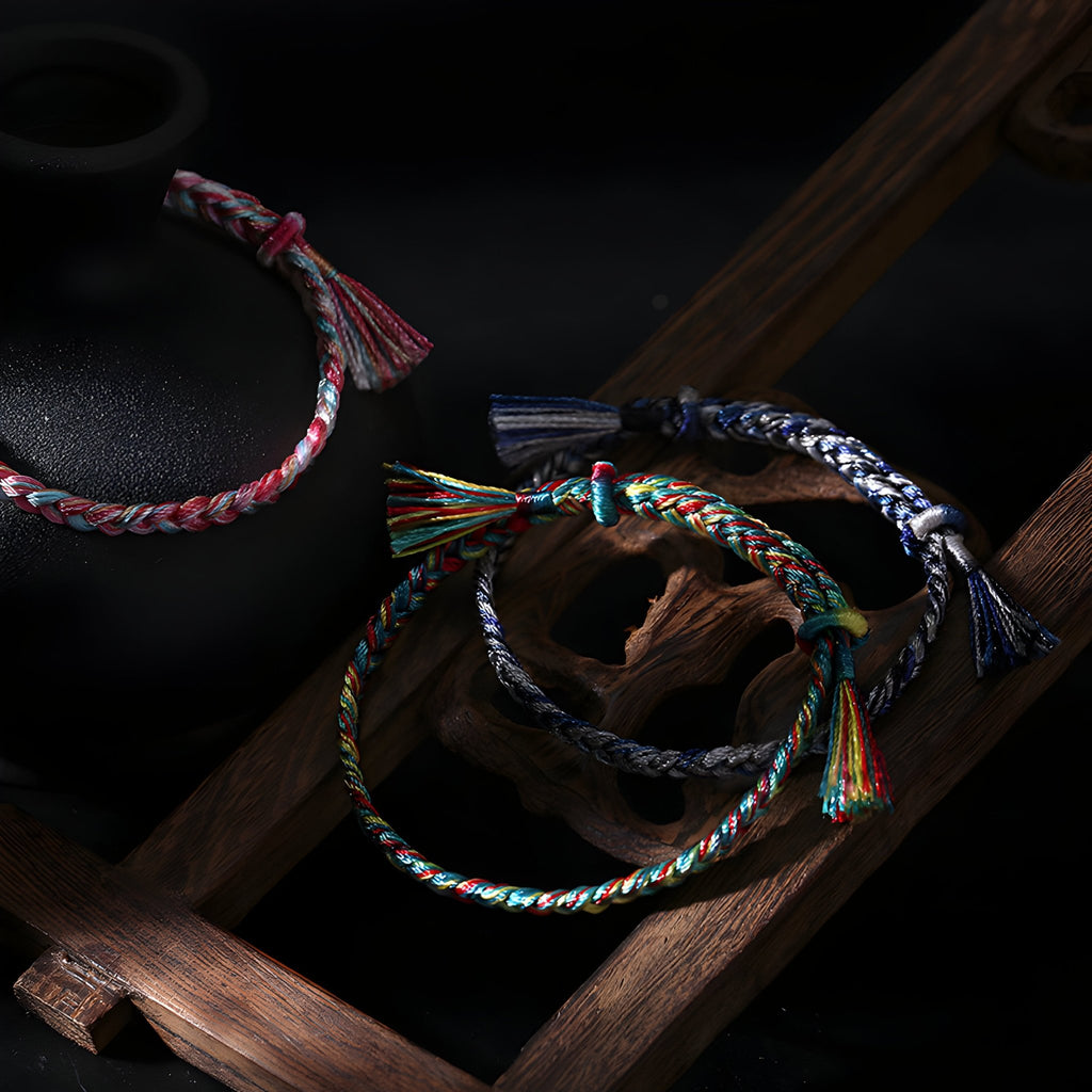 Bracelet en nylon tressé, multicolore, pour femme, modèle Lela - La Boutique du Bracelet