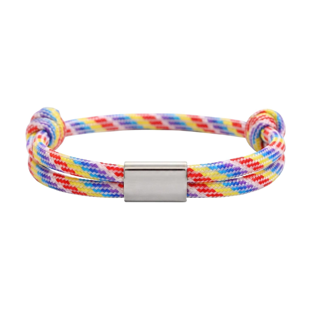 Customizable paracord bracelet, engravable stainless steel plate, adjustable, Veyron model