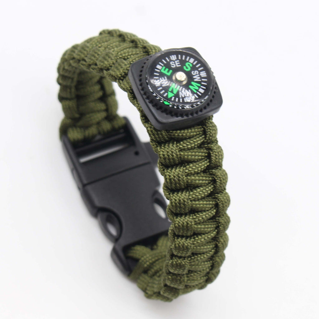 Bracelet en paracorde, bracelet de survie pour randonnée et aventure, sifflet et boussole intégré, modèle Venz - La Boutique du Bracelet