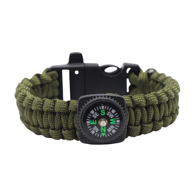 Bracelet en paracorde, bracelet de survie pour randonnée et aventure, sifflet et boussole intégré, modèle Venz - La Boutique du Bracelet