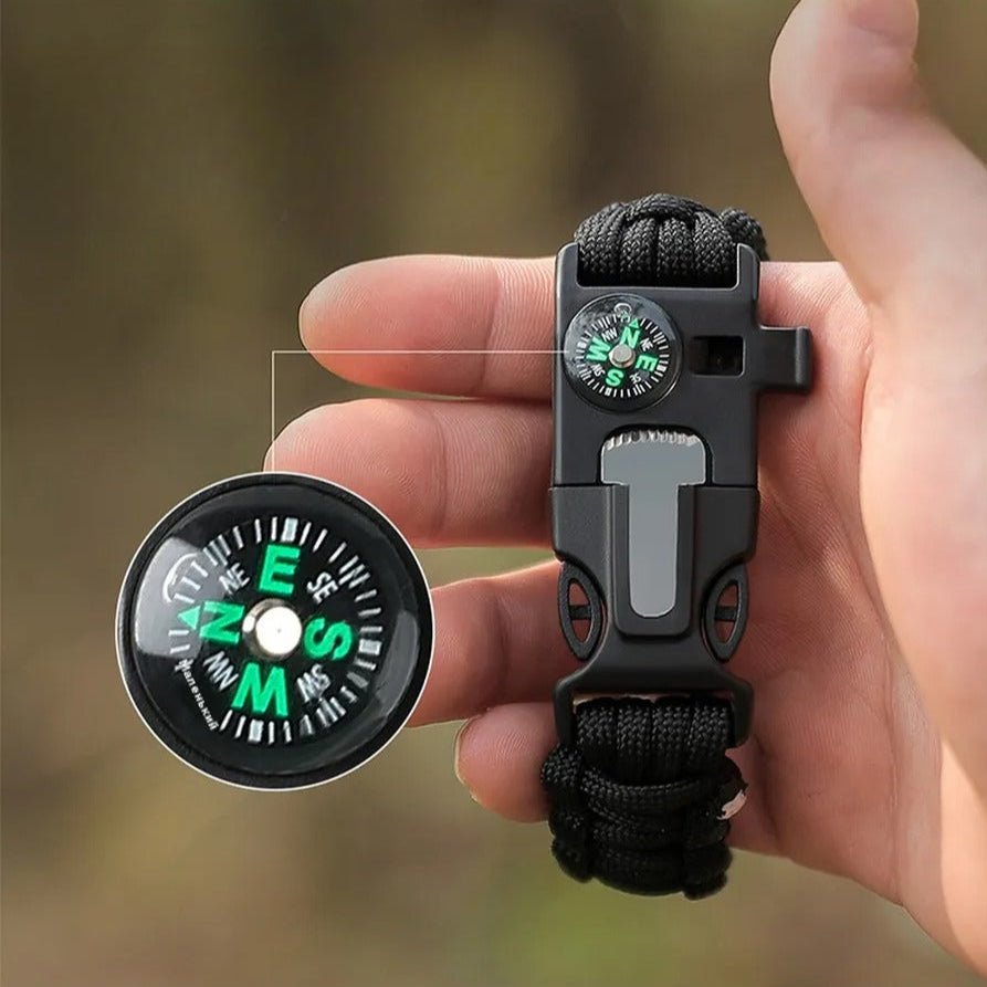 Bracelet en paracorde multifonction, bracelet de survie pour randonnée et aventure, tout en un avec boussole, modèle Grylls - La Boutique du Bracelet