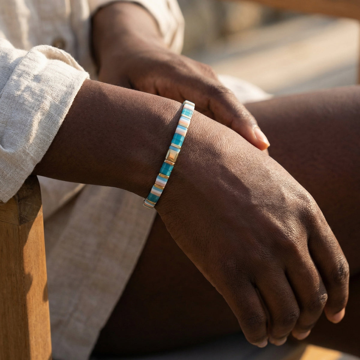 Armband mit japanischen Perlen, für Damen, Modell Kanna