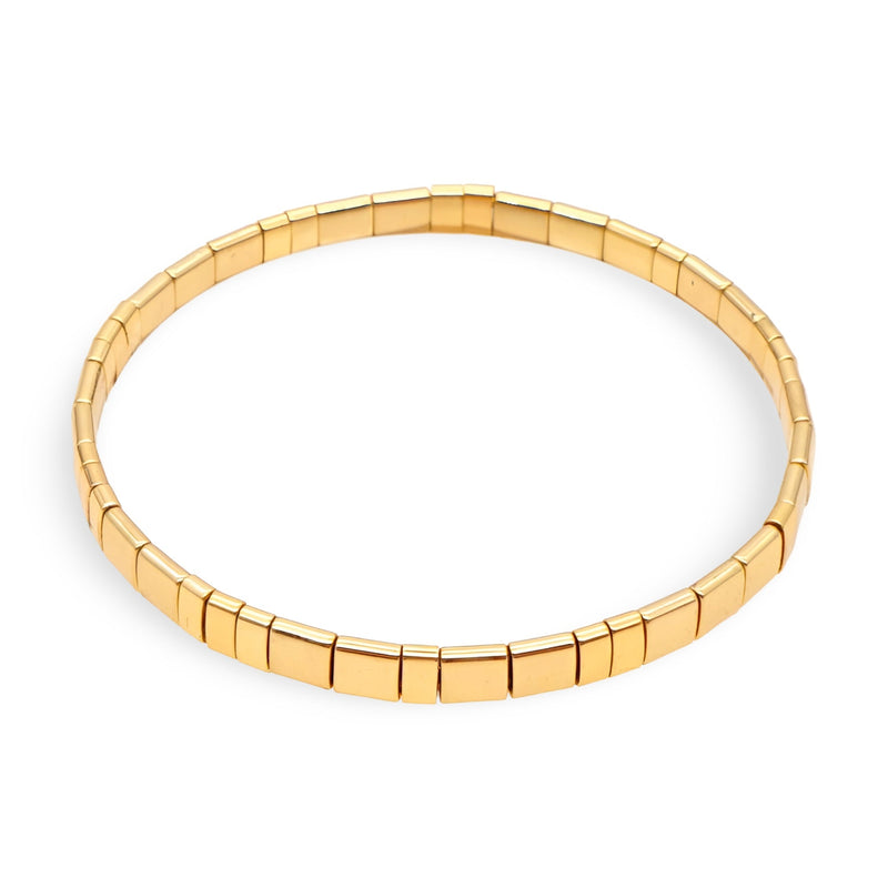 Bracelet femme en perles japonaises dorées, style Suzuka, finition lisse et segments réguliers.