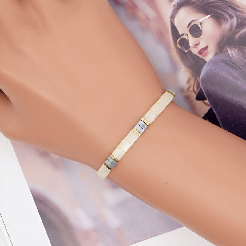 Pulsera de perlas japonesas para mujer, modelo Yoko