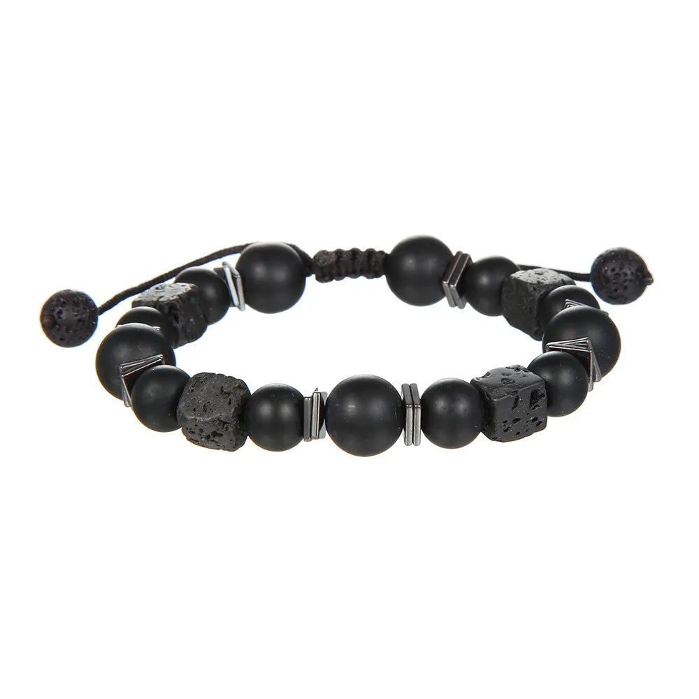Bracelet Shamballa Obsidienne Et Zirconium - Perles Noires - Fait Main