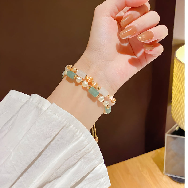 Pulsera de piedras naturales con cuentas para mujer, modelo Tona