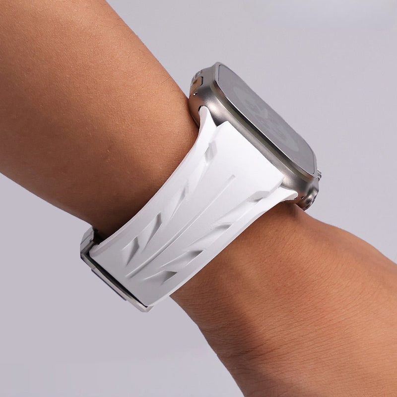 Pulsera de silicona resistente para Apple Watch con cierre mariposa, ajustable, modelo Luv