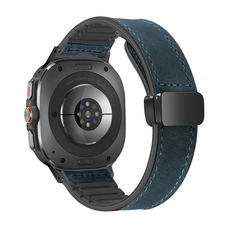 Bracelet en simili vegan magnétique, design classe, pour montre connectée, pour Samsung Galaxy Watch Ultra, modèle Colo - La Boutique du Bracelet