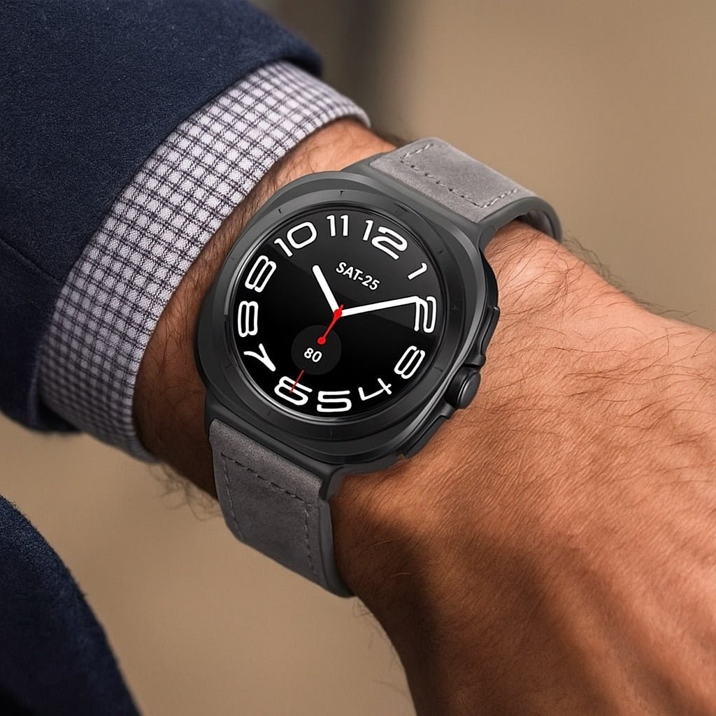 Bracelet en simili vegan magnétique, design classe, pour montre connectée, pour Samsung Galaxy Watch Ultra, modèle Colo - La Boutique du Bracelet