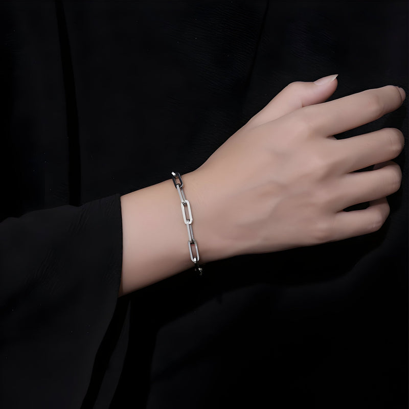 Pulsera de titanio, eslabones forzat, a la moda para hombre, modelo Edward