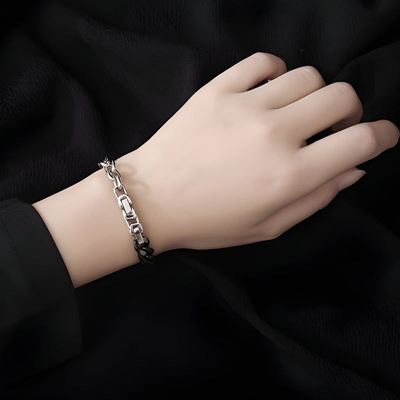 Pulsera de titanio, triple eslabón,