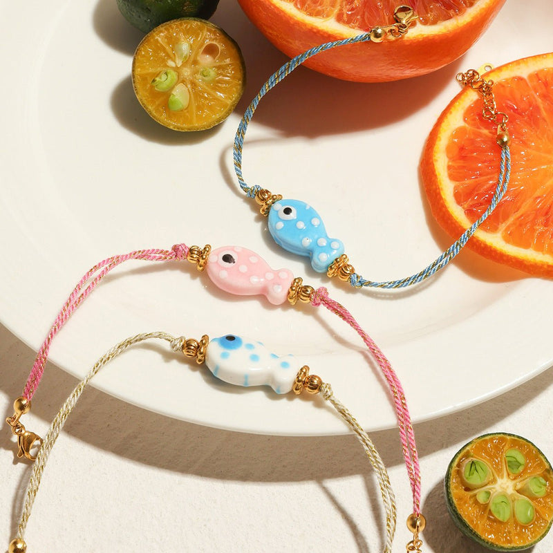 Bracelet fantaisie, poisson coloré, en acier inoxydable, pour femme, modèle Isara - La Boutique du Bracelet