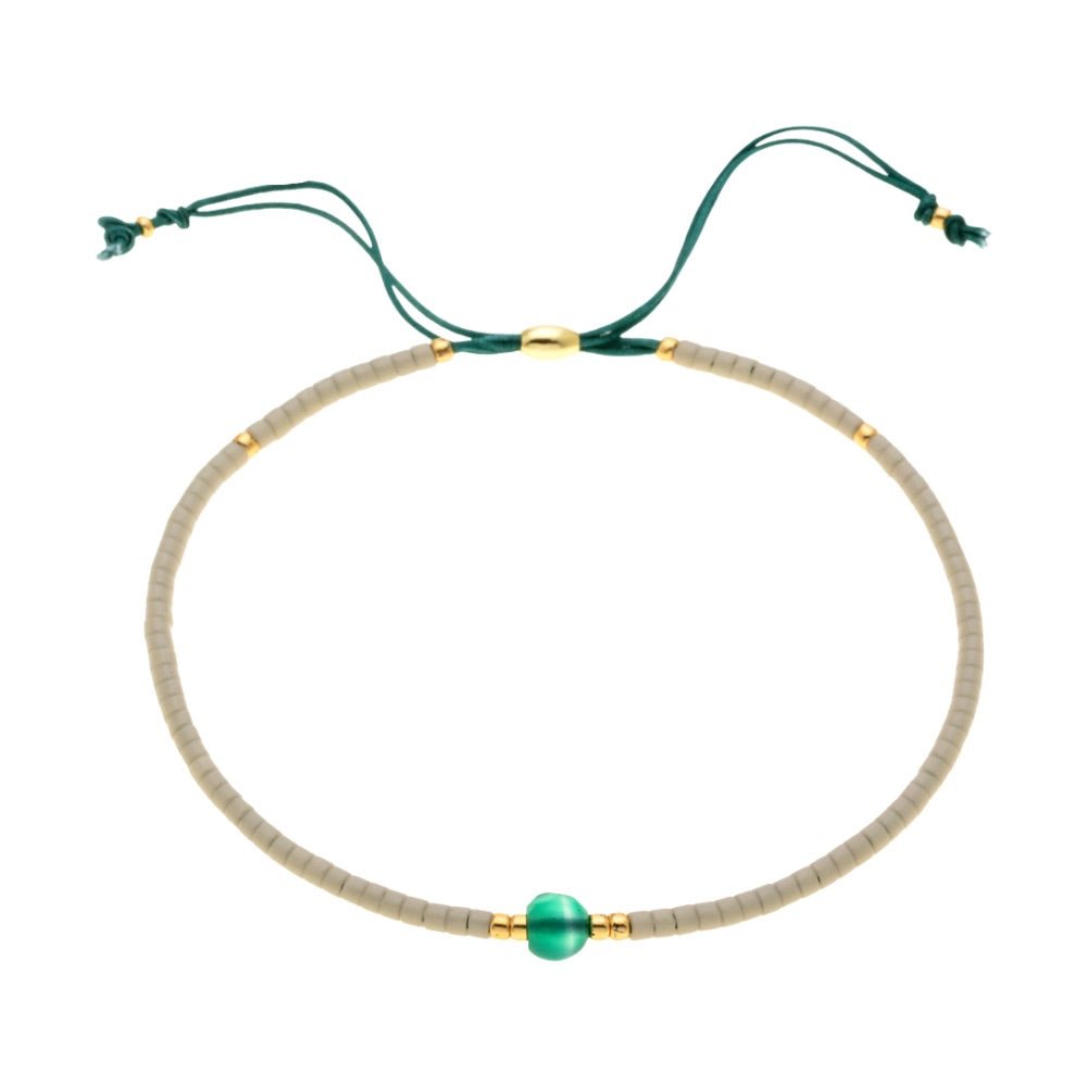 Bracelet fin en perles du Japon Miyuki, perle centrale, pour femme, modèle Kohana - La Boutique du Bracelet