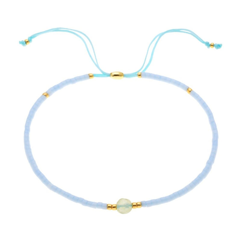 Bracelet fin en perles du Japon Miyuki, perle centrale, pour femme, modèle Kohana - La Boutique du Bracelet