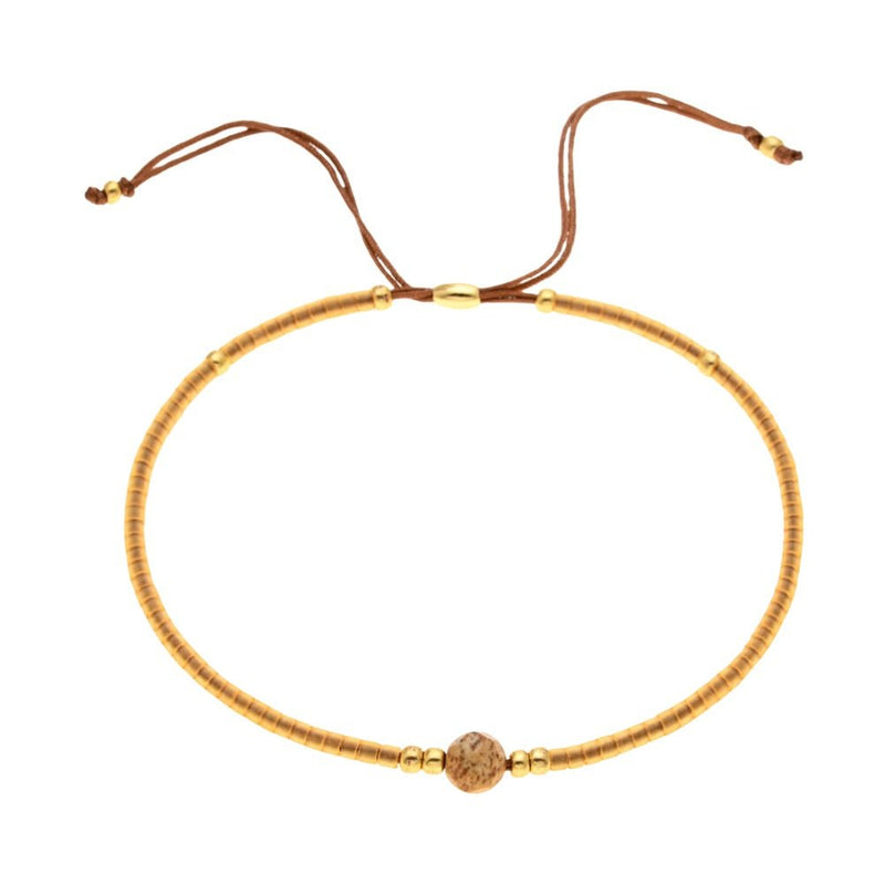 Bracelet fin en perles du Japon Miyuki, perle centrale, pour femme, modèle Kohana - La Boutique du Bracelet