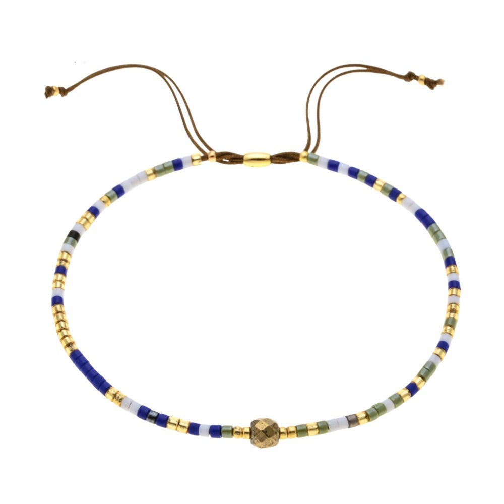 Bracelet fin en perles du Japon Miyuki, perle centrale, pour femme, modèle Kohana - La Boutique du Bracelet