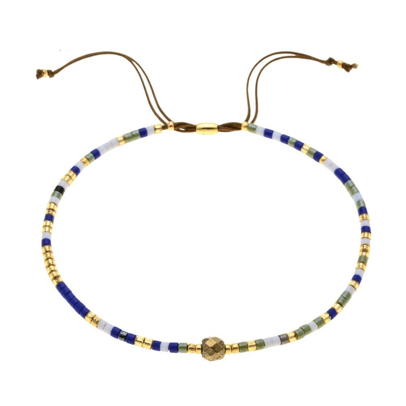 Bracelet fin en perles du Japon Miyuki, perle centrale, pour femme, modèle Kohana - La Boutique du Bracelet