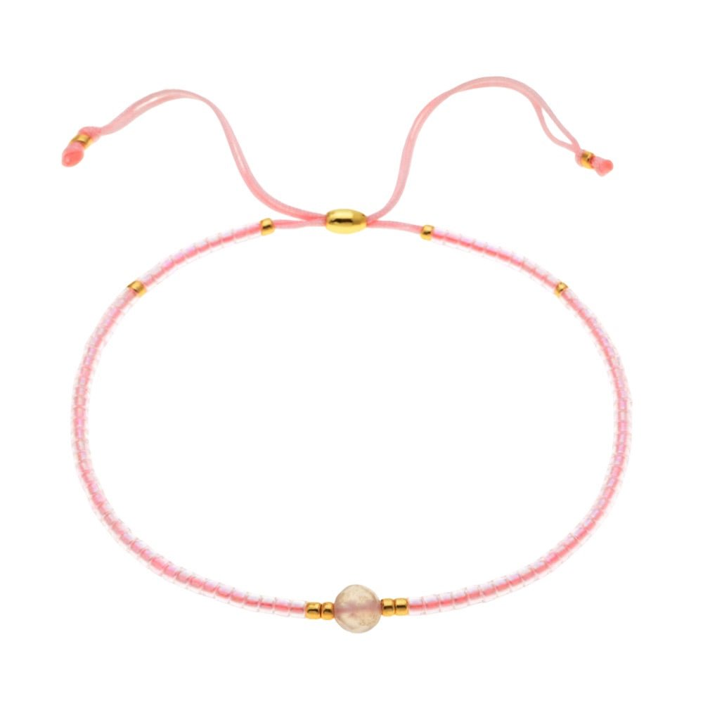 Bracelet fin en perles du Japon Miyuki, perle centrale, pour femme, modèle Kohana - La Boutique du Bracelet