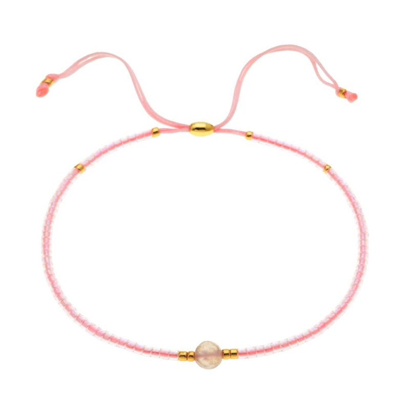 Bracelet fin en perles du Japon Miyuki, perle centrale, pour femme, modèle Kohana - La Boutique du Bracelet