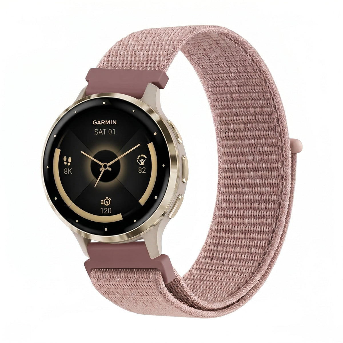 Bracelet nylon tissé pour montre connectée, fermeture velcro, ultra leger et respirant, modèle Anstane