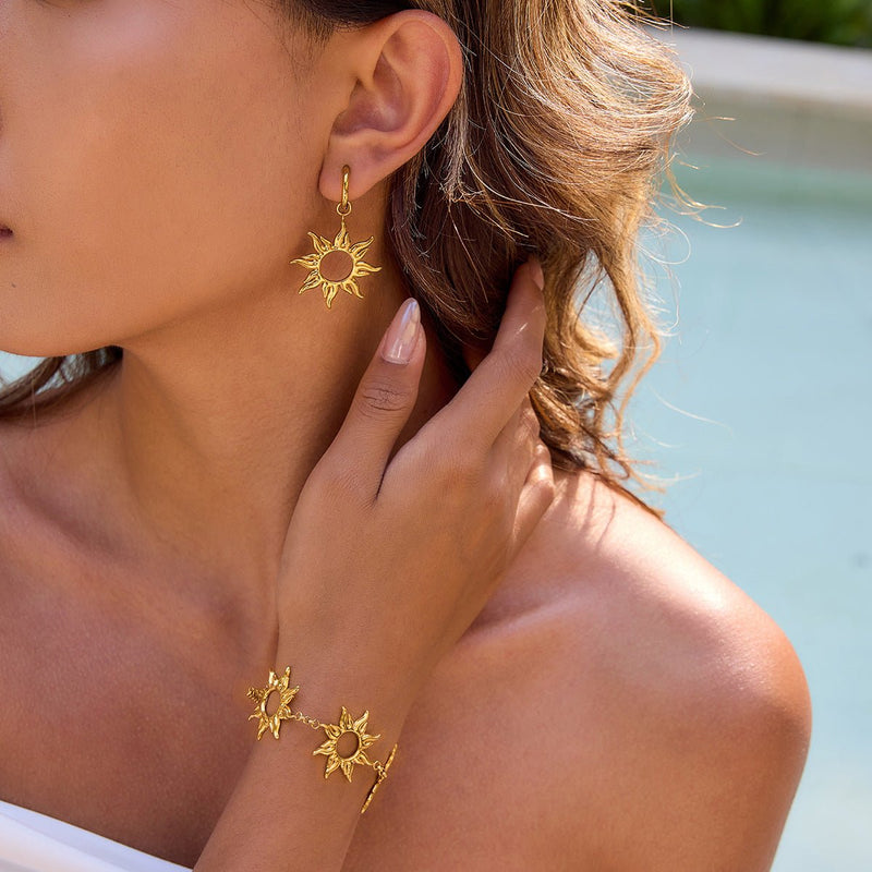 Bracelet grand soleil, en acier inoxydable, été, pour femme, modèle Evelina - La Boutique du Bracelet