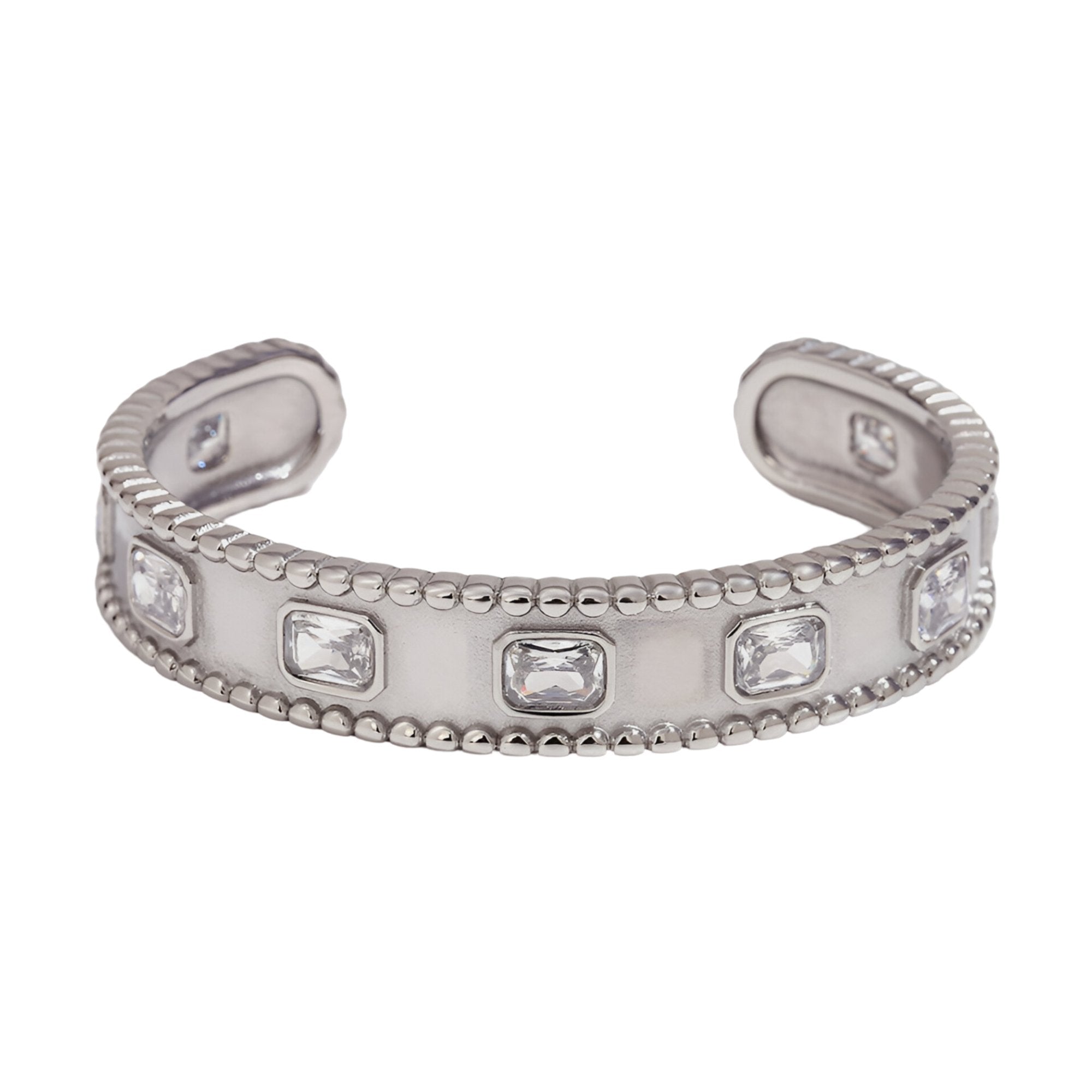 Bracelet jonc avec pierres, en acier inoxydable, modèle Sohan - La Boutique du Bracelet