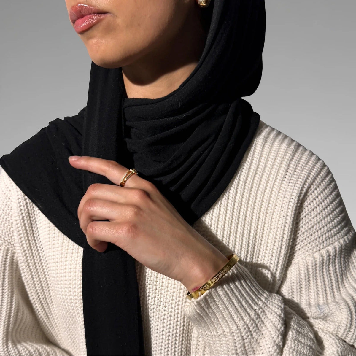 Stainless steel cuff bracelet, Ayat al-Kursi engraving, Najah model