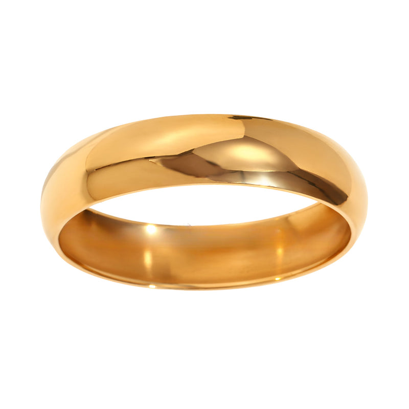 Bracelet jonc en acier inoxydable doré, design lisse et épuré, modèle Phoebe.