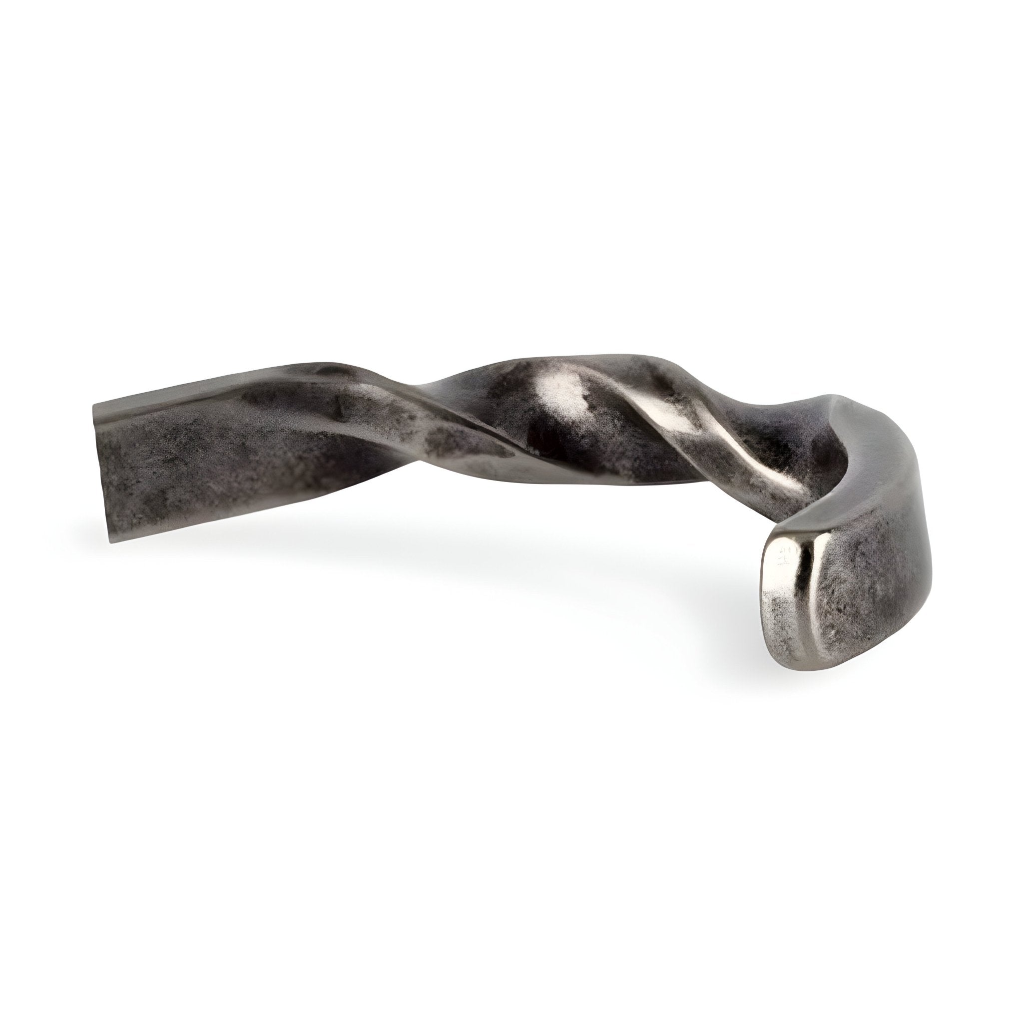 Bracelet jonc tordu en acier inoxydable noir au fini brossé pour homme.
