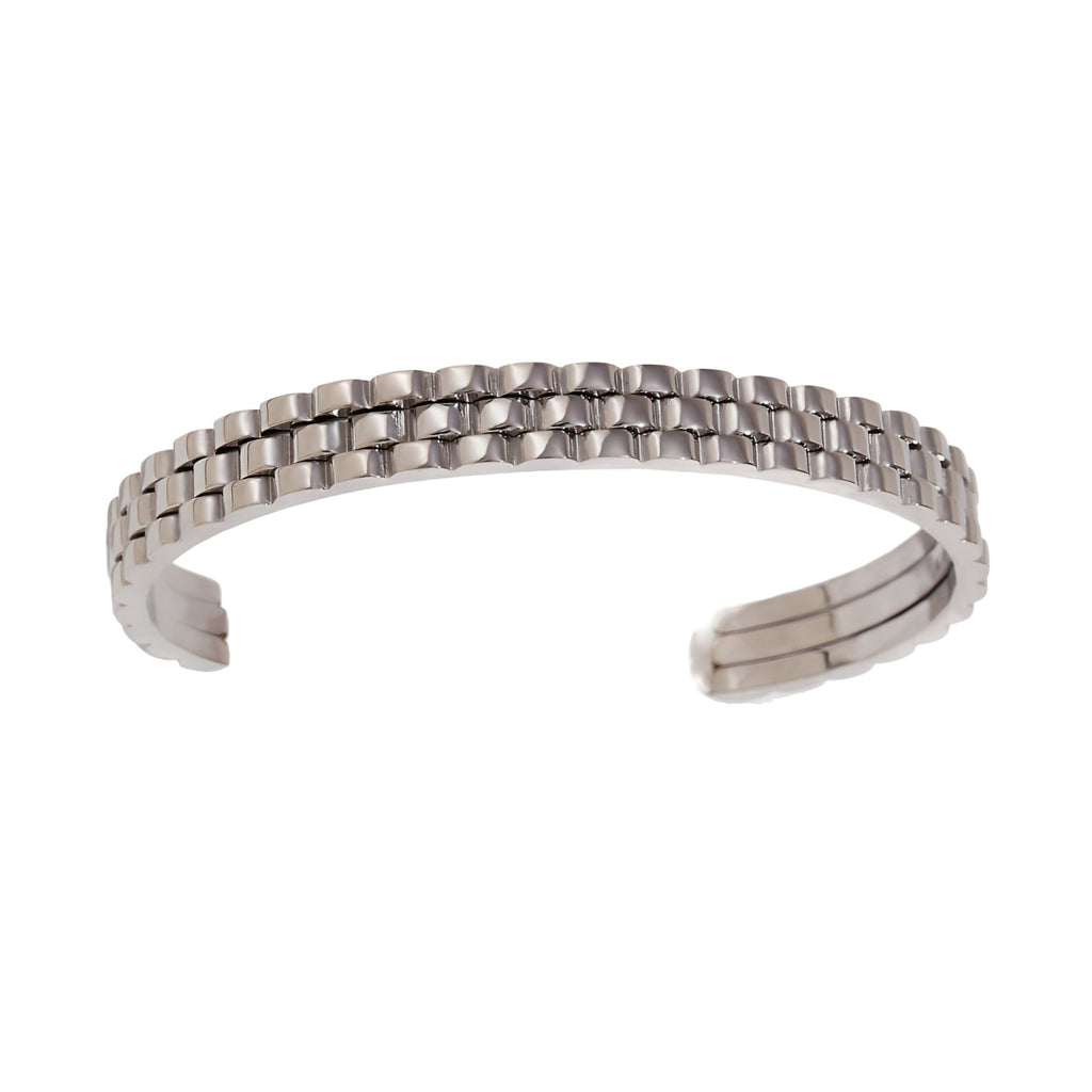 Bracelet jonc, maille gourmette, en acier inoxydable, modèle Ella - La Boutique du Bracelet