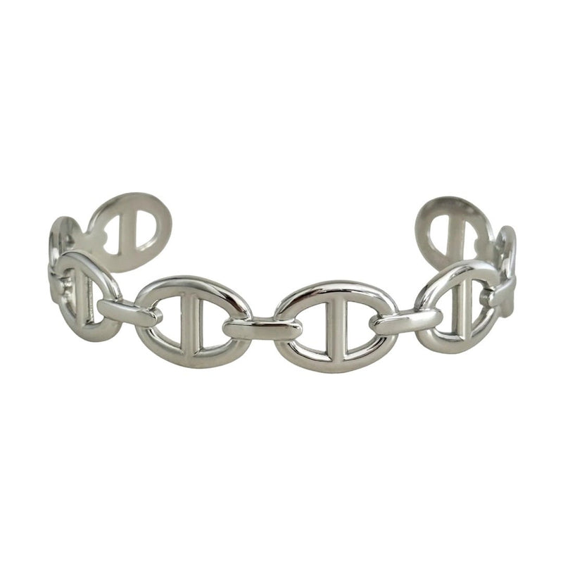 Bracelet jonc ouvert à maille marine tendance, en acier inoxydable, pour femme, modèle Lunaris - La Boutique du Bracelet