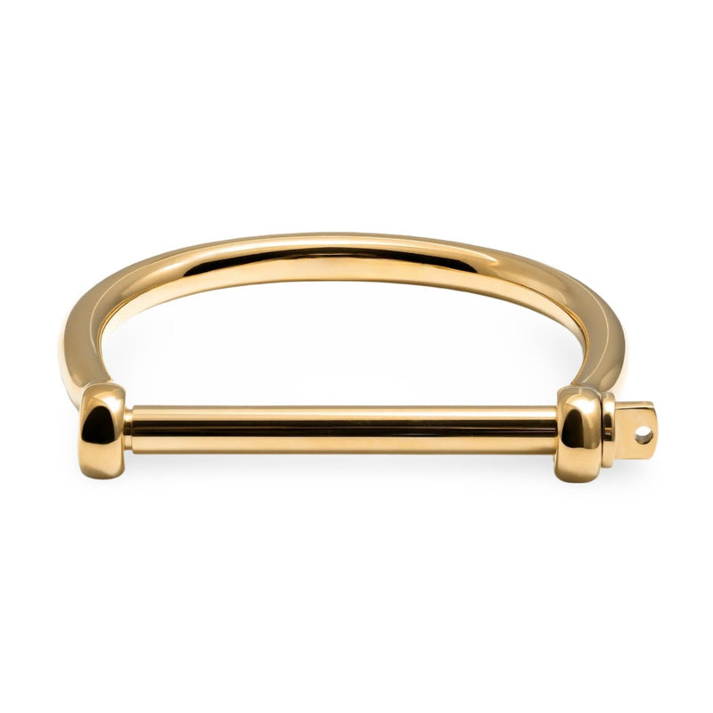 Bracelet jonc en titane doré avec fermoir crochet d'ancrage, modèle Santi.