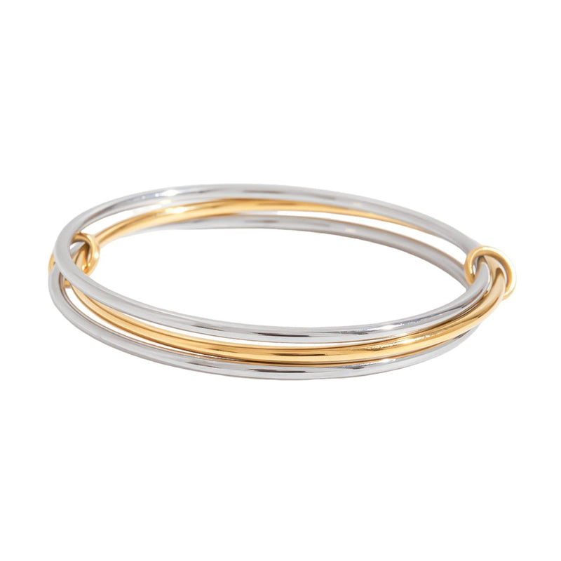 Bracelet jonc, triple cercle, en titane, pour femme, modèle Mérana - La Boutique du Bracelet